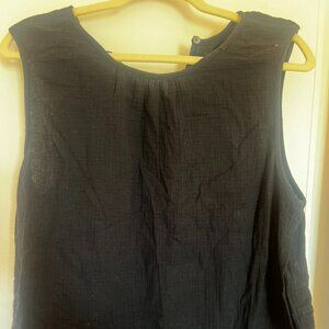 JENNI KAYNE Cypress Cotton Tank In Black, Size Large
